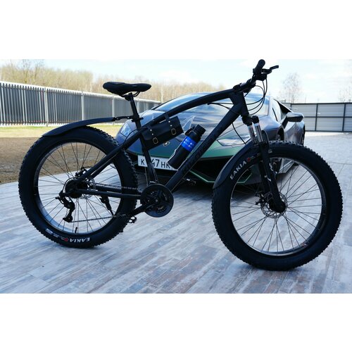 Велосипед горный Фэтбайк Fatbike Richiesto 26 На спицах Взрослый Подростковый Рама 21 чёрный матовый 33100₽