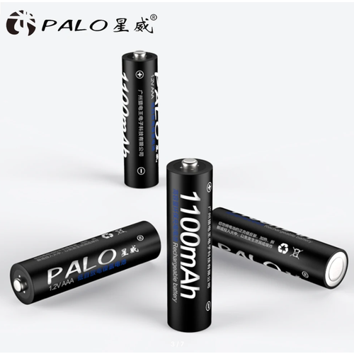 Аккумуляторные батарейки типа ААА Palo 1100 mAh, 1,2 V ( Мизинчиковые ) Ni-MH