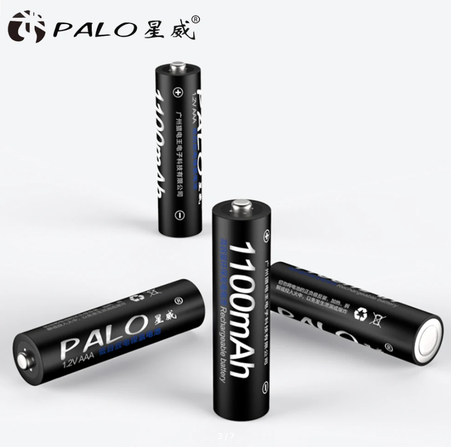 Аккумуляторные батарейки типа ААА Palo 1100 mAh 12 V ( Мизинчиковые ) Ni-MH