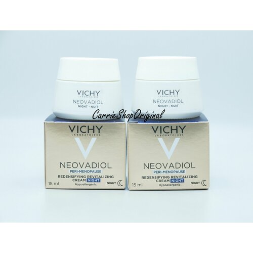 Vichy Neovadiol Уплотняющий охлаждающий ночной крем для кожи в период пред-менопаузы, 2шт*15 мл vichy уплотняющий охлаждающий ночной крем для кожи в период пред менопаузы 50 мл vichy neovadiol