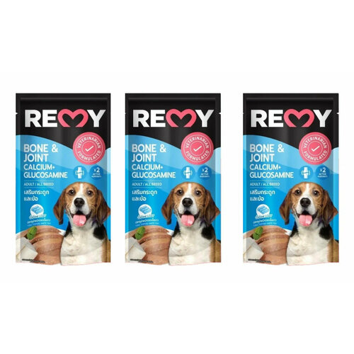 Корм влажный для взрослых собак REMY, тунец с океанической белой рыбой в желе, для укрепления костей и суставов, 110 гр, 3 шт.