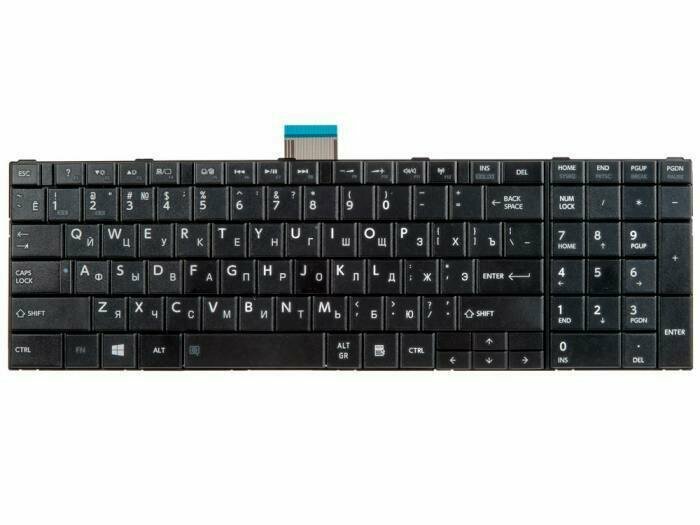 Клавиатура ZeepDeep для ноутбука Toshiba Satellite C850, C850D, C855, C855D, L850, L850D, L855, L855D, ченая гор Enter