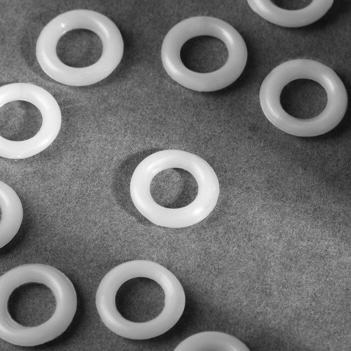 Кольца пластиковые белые, d 8/14 мм, 10 штук для макраме и другого рукоделия