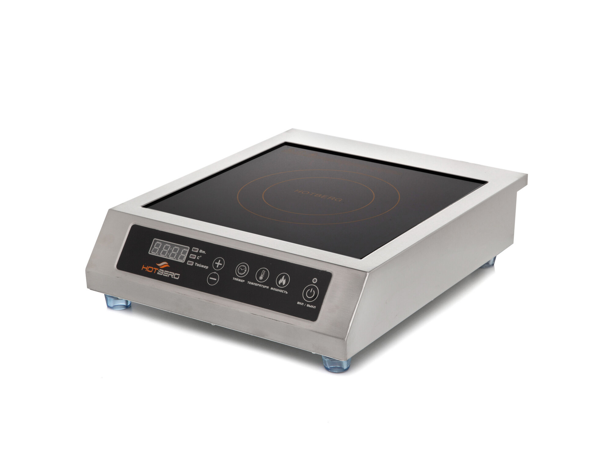 фото Индукционная плита Hotberg 3500S, 3.5 кВт, без импульса с 1500 Вт, шаг 100 Вт, нагрузка на корпус 100 кг, настольная, кейтеринг, самогоноварения, кафе и рестораны