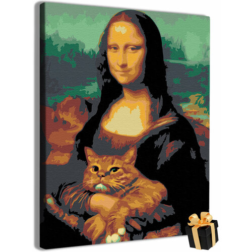 Картина по номерам мона лиза с котом