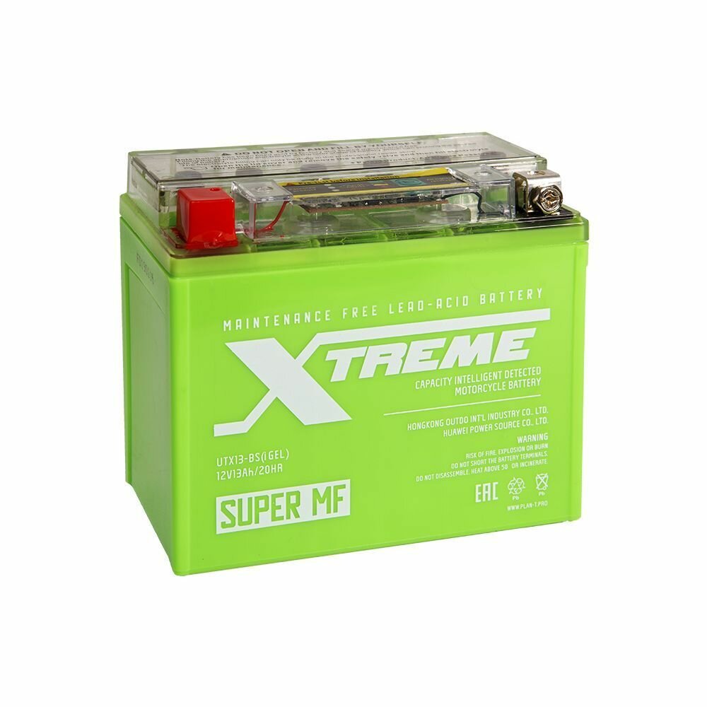 Мото аккумулятор для снегохода, мотоцикла Xtreme UTX13(YTX12)-BS iGEL (13Ah)