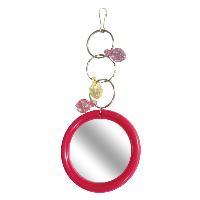 Игрушка Triol "Зеркало с украшением" для птиц пластик/металл 1 шт микс цветов