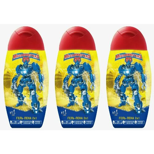 Детский гель-пена 2 в 1 Мегамонстры, 300 мл, 3 шт.