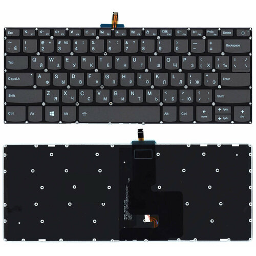 Клавиатура для ноутбука Lenovo Ideapad S145-14API черная с подсветкой вентилятор для ноутбука lenovo ideapad flex 14api 4 pin пара