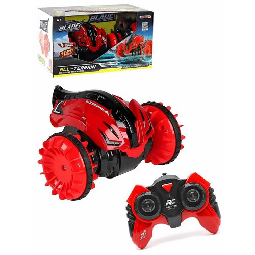 Машина Амфибия перевертыш на р/у красная 666-803А