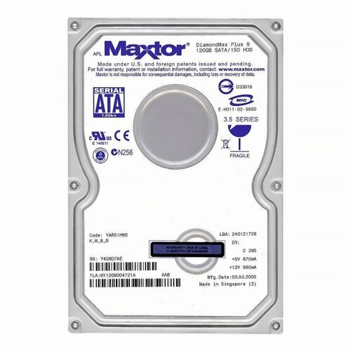 Жесткий Диск Maxtor 6Y120M0 120Gb SATA 3,5 HDD