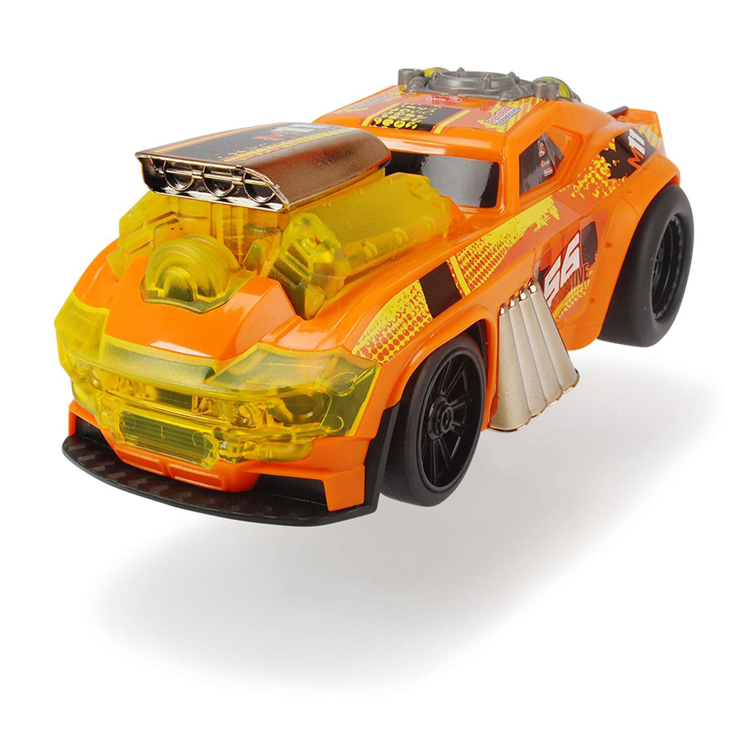Dickie Toys машинка "Демон скорости моторизированная" 25см, оранжевая, свет, звук, 3764008 - фото №8