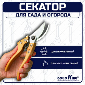 Секатор садовый, сучкорез GOODKING SI-1020, садовые ножницы для обрезки веток и кустарников, сучкорез универсальный секатор для дачи и сада