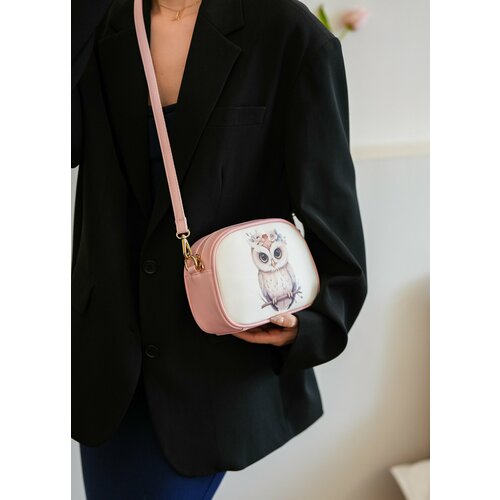 Сумка кросс-боди BeiBaoBao, фактура гладкая, розовый, белый