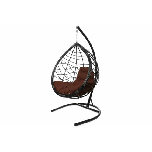 Подвесное кресло M-group капля лори, с ротангом чёрное коричневая подушка подвесное кресло m group круглый люкс чёрное коричневая подушка