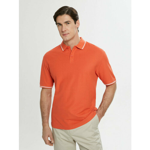 хлопковая мужская футболка с коротким рукавом белый xl Футболка FINN FLARE BAS-20034.SE, размер XL(182-108-43), оранжевый