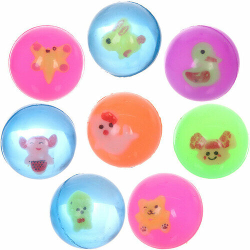 Мяч 32 мм Зверята каучуковый микс стикер на вложение 309₽