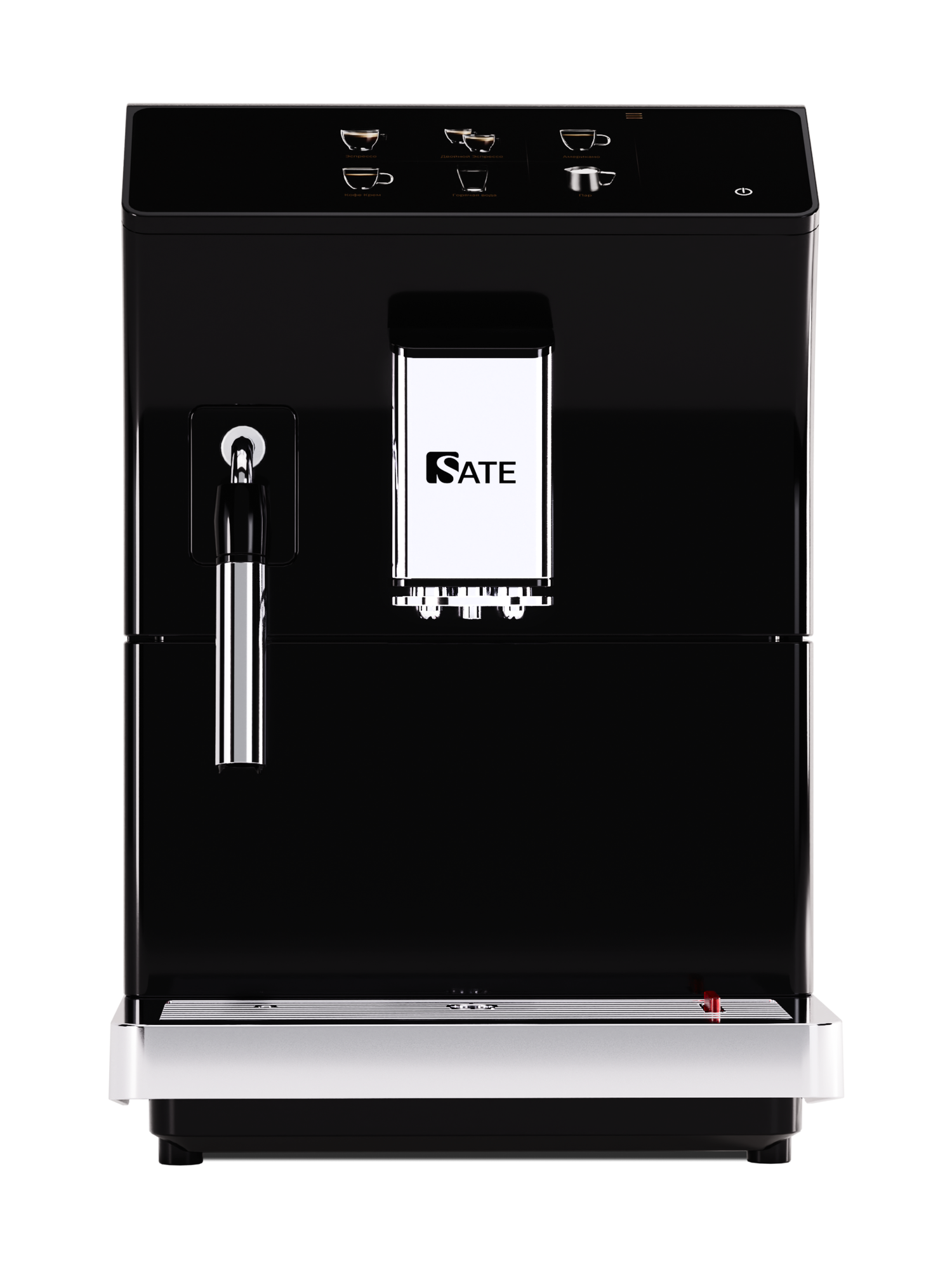 Кофемашина автоматическая SATE CT-150 с сенсорным дисплеем, предварительное смачивание, ручной капучинатор, регулировка крепости и температуры, зерновая кофемашина/молотый кофе