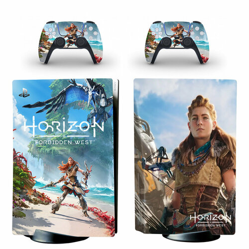 Наклейка для консоли PS5 HORIZON FORBIDDEN WEST набор наклеек sticker bombing на игровую консоль sony playstation 5 digital edition защитная