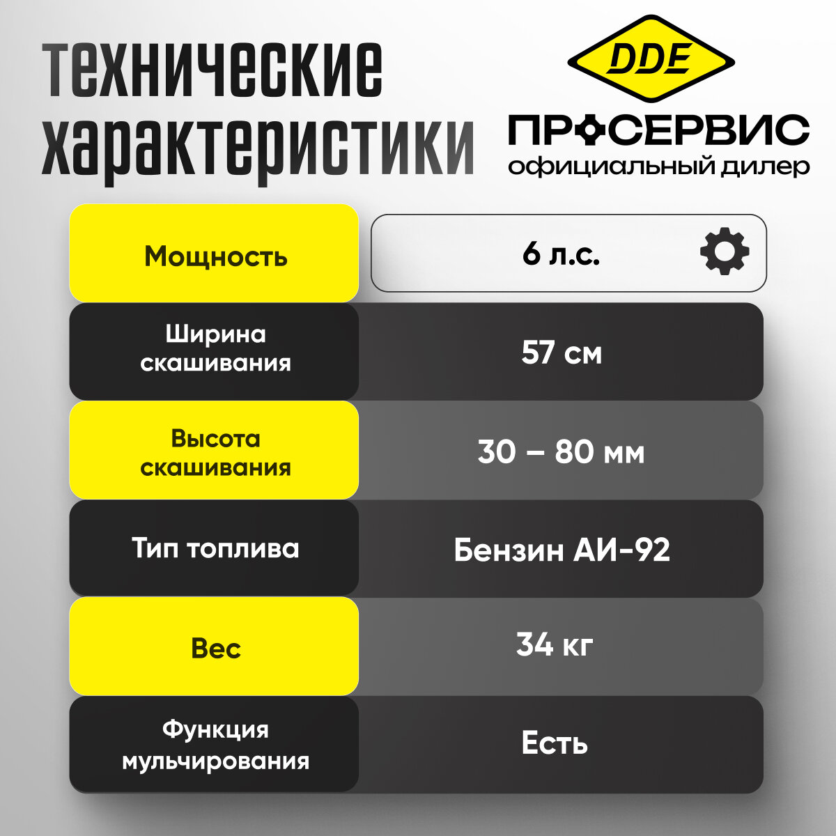 Бензиновая газонокосилка DDE LM 57 Pro, 6 л. с, 57 см