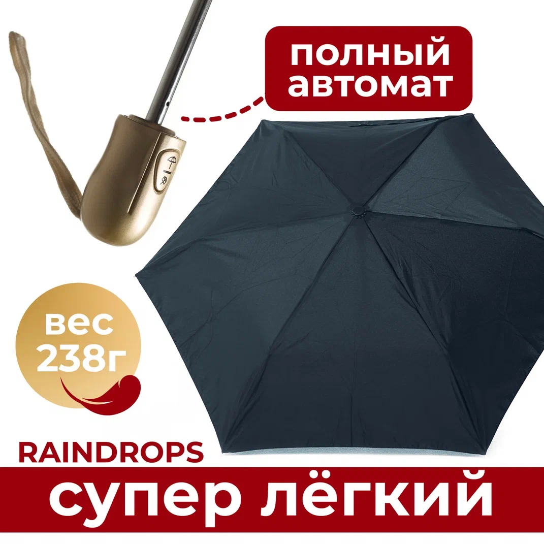 Мини зонт RAINDROPS  черный