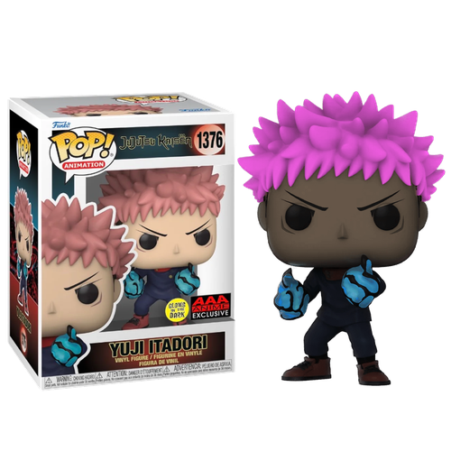 Фигурка Funko POP Yuji Itadori Divergent Fist GitD со стикером (Эксклюзив AAA Anime) из аниме Jujutsu Kaisen 1376 classic mens cool yuji itadori anime t shirts short sleeve cotton t shirt summer manga jujutsu kaisen tees yuji itadori clothing