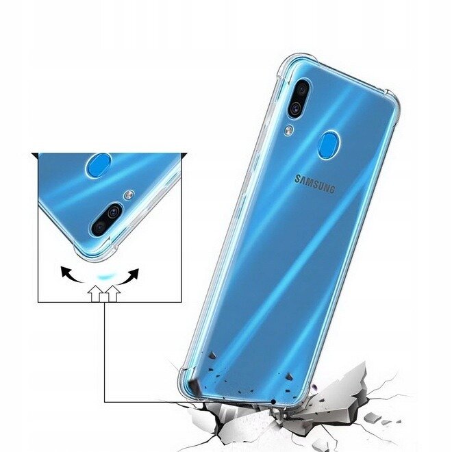 Противоударный силиконовый чехол для телефона Samsung Galaxy A20 и A30 / Ударопрочный чехол для смартфона Самсунг Галакси А20 и А30 / Прозрачный