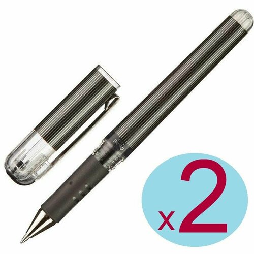 Pentel Ручка гелевая с металлическим наконечником Hybrid Gel Grip DX d 0.7 мм (2 шт) ручка гелевая одноразовая pentel hybrid gel grip белая толщина линии 0 4 мм
