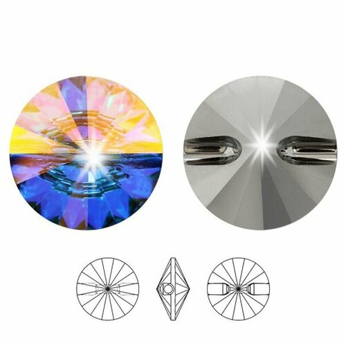 Пуговицы Swarovski 3015 Crystal AB 23мм 3шт 1334₽