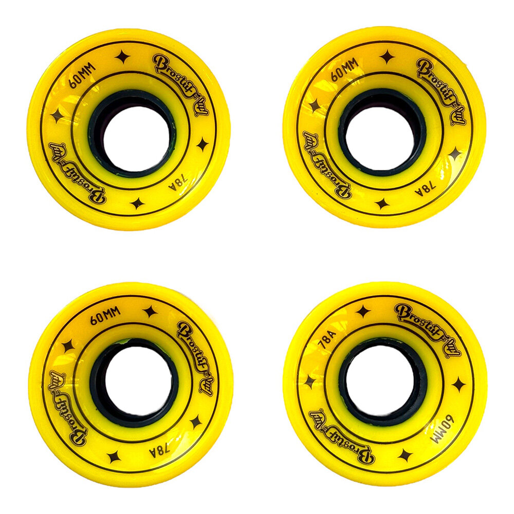 Колеса для круизера BroStuff yellow, размер 60x45 мм, жесткость 78A