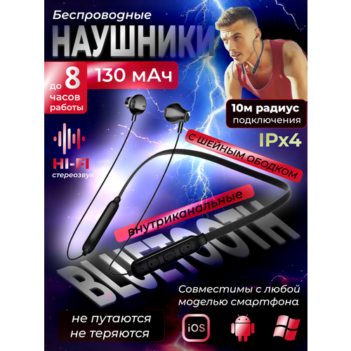 Наушники беспроводные спортивные с шейным ободком 495₽