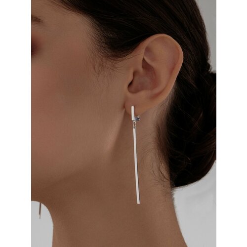 Серьги Golden City GOLDEN CITY, серебро, 925 проба, родирование, размер 70 мм, длина 7 см, серебряный