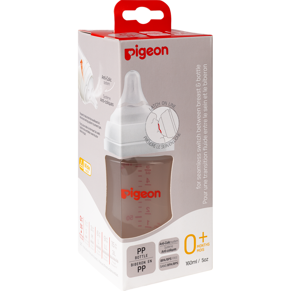 фото Pigeon Бутылочка для кормления SofTouch Peristaltic Plus 0+ 1 160 мл pp 1 шт