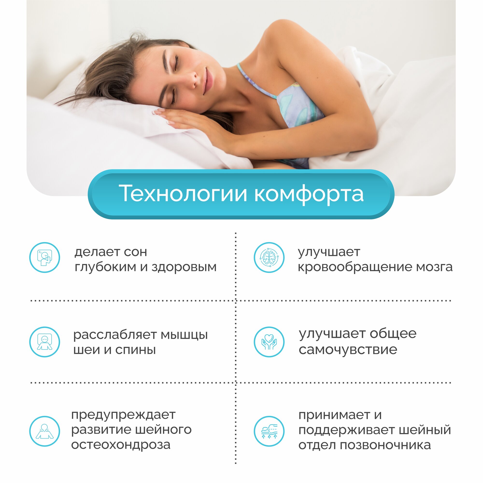 Анатомическая подушка с эффектом памяти SleepUP Soft L