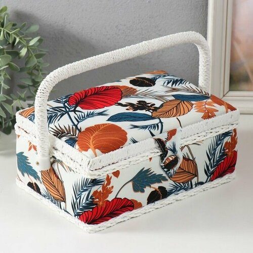 Шкатулка для рукоделия Тропические листья 24х16х11 см 2886₽