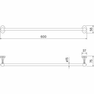 Полотенцесушитель одинарный, сплав металлов, Male, IDDIS, MALSS10i49