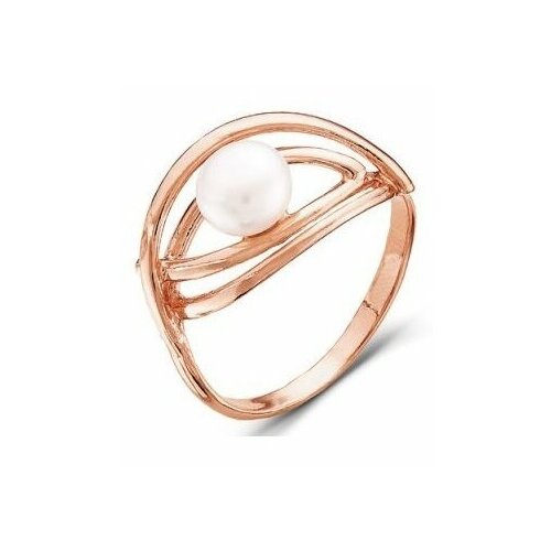 Кольцо Anikom, жемчуг имитация, искусственный камень, размер 17, золотой