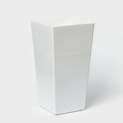 Кашпо со вставкой Астра,1,8 л, l=26 см, d=13/10 см, цвет белый (комплект из 6 шт)