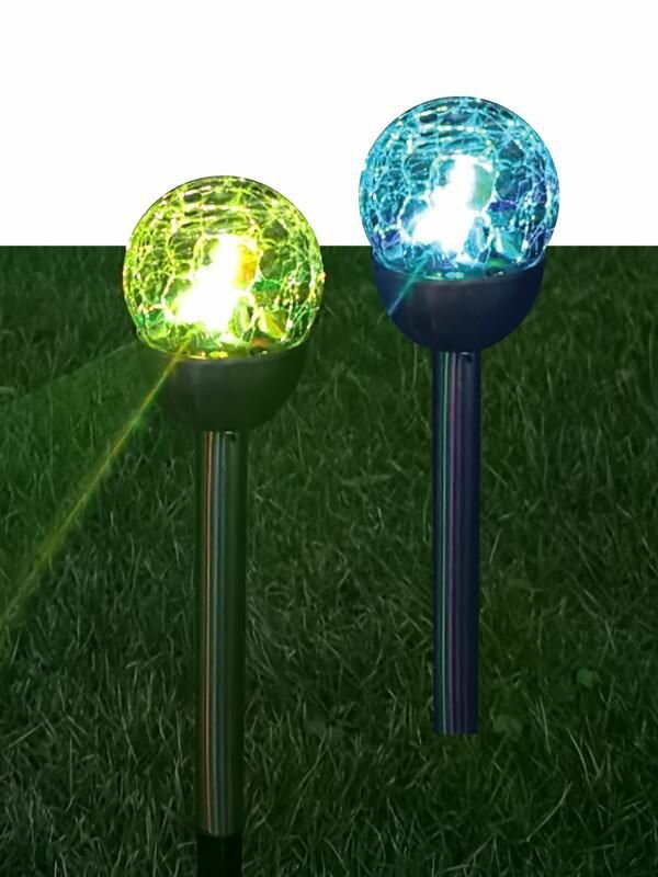Светильник светодиодный садовый SMD мультиколор в форме шара из битого стекла аккум. AA NI-MH 200мА. ч (уп.2шт) космос KOC_SOL201L
