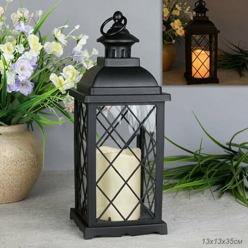 Светильник фонарь настольный 35 х 13 х 13 см черный 1515₽