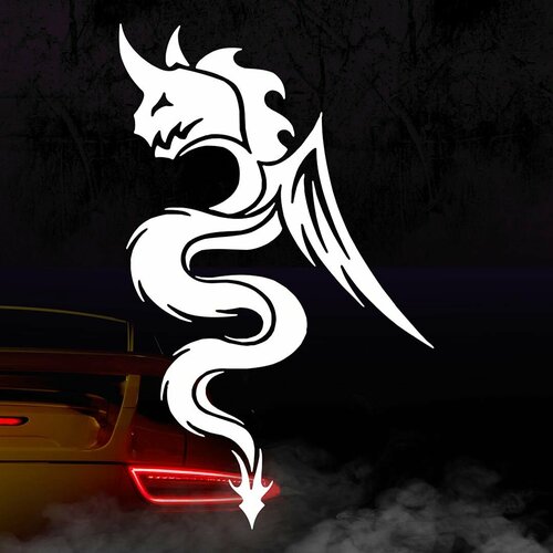 Наклейка Дракон 2, белая