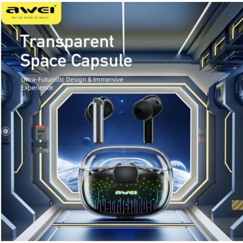 Беспроводные наушники с зеленой подсветкой Awei T52 290000₽