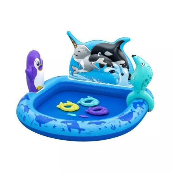 Игровой центр-бассейн Bestway, 134x131x73 см, Polar Pals, 53156, 2 кольца, 2 рыбы, тюлень