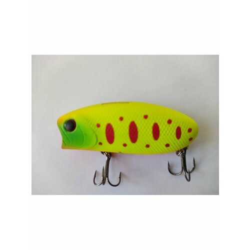 Воблер Sharado MALAS, для ловли щуки и судака, поппер, поверхностный, плавающий, желтый/красный/оранжевый/зеленый