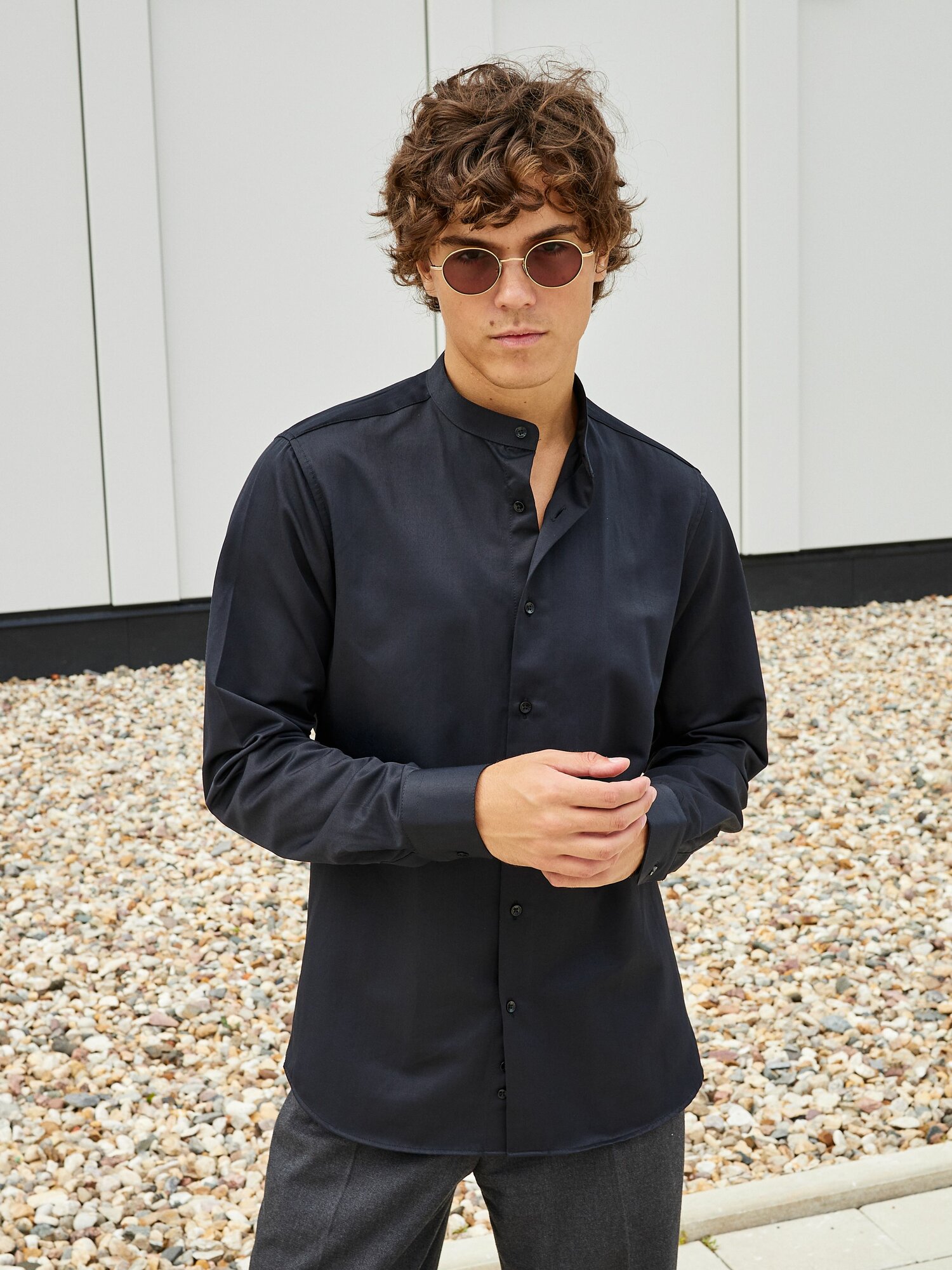 Рубашка Cassa Marina Осень-зима 2024, размер M, черный