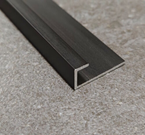 Изображение товара Профиль L-образный алюминиевый анодированный для плитки, стекла 6мм 2,7м черный матовый