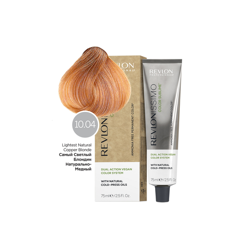 фото Revlon professional revlon revlonissimo color sublime 10.04 - перманентный краситель без аммиака очень сильно светлый блонд натурально-медный 75 мл