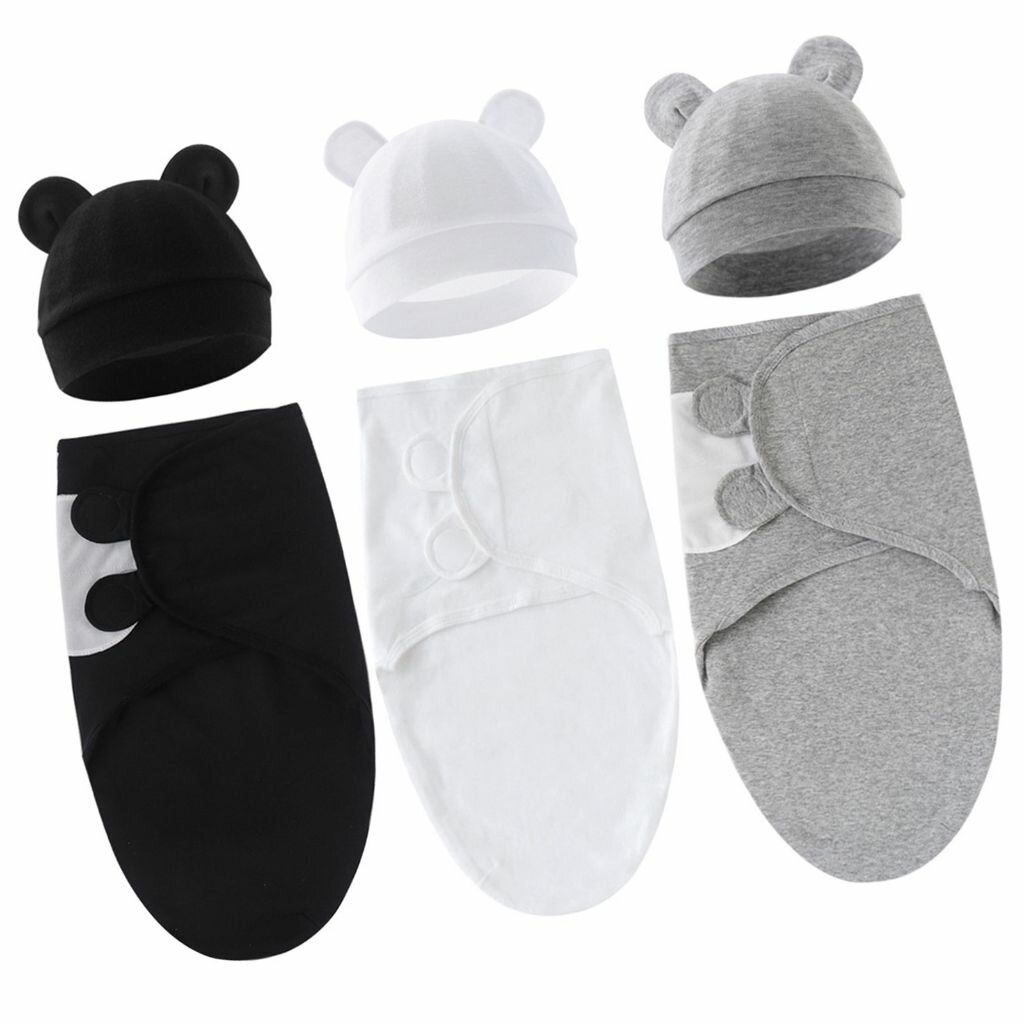 Улучшает детский спальный мешок с шапочкой. Регулируемая пеленка для младенцев. Хлопковая и дышащая ткань детей от 0 до 12 месяцев.