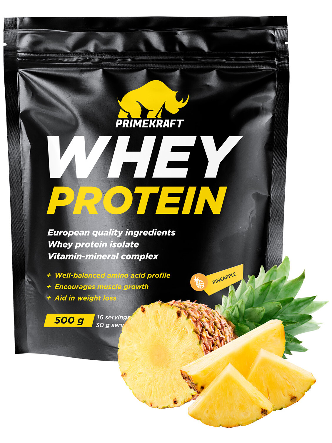 Сывороточный протеин Prime Kraft Whey Protein - 500 г, ананасовый фреш