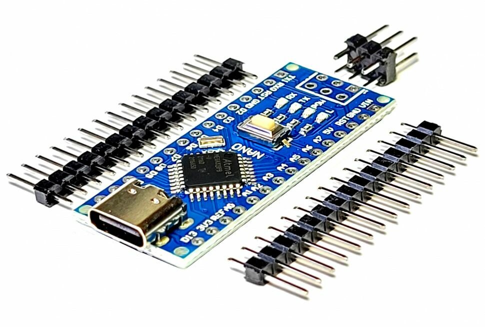 Контроллер Arduino (Ардуино) NANO V3.0 (совместимый) на базе Atmega328 CH340 с разъемом Type-C (в комплекте 2 штуки!) (Н) — фото 1